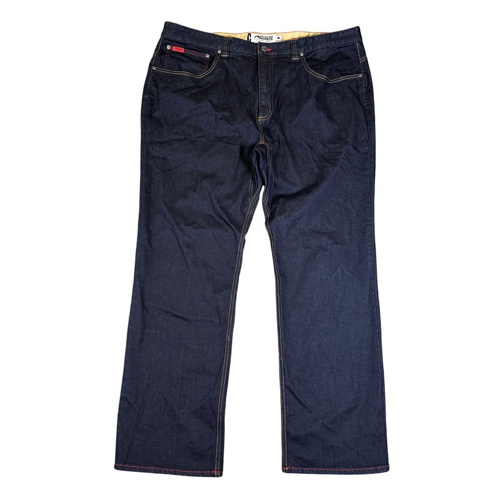 Mountain Jeans Mens Dark Wash Indigo Denim Straight Leg Red Stitching 42x31
